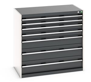 Bott Cubio drawer cabinet with overall dimensions of 1050mm wide x 650mm deep x 1000mm high Cabinet consists of 2 x 75mm, 2 x 100mm, 1 x 150mm and 2 x 200mm high drawers 100% extension drawer with internal dimensions of 925mm wide x 525mm deep. The... Bott Drawer Cabinets 1050 x 650 installed in your Engineering Department